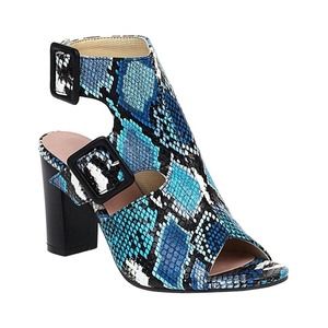 Blue Snake-embossed Peep Toe Sandal Women's Size 8.5 - Butiti - NWOT